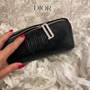 Dior make up bag pouch with D charm